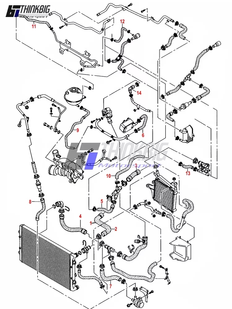 ラジエターホース ゴルフ シロッコ 5K フォルクスワーゲン クーラントホース 14本 THINKBIG ブルー_画像4