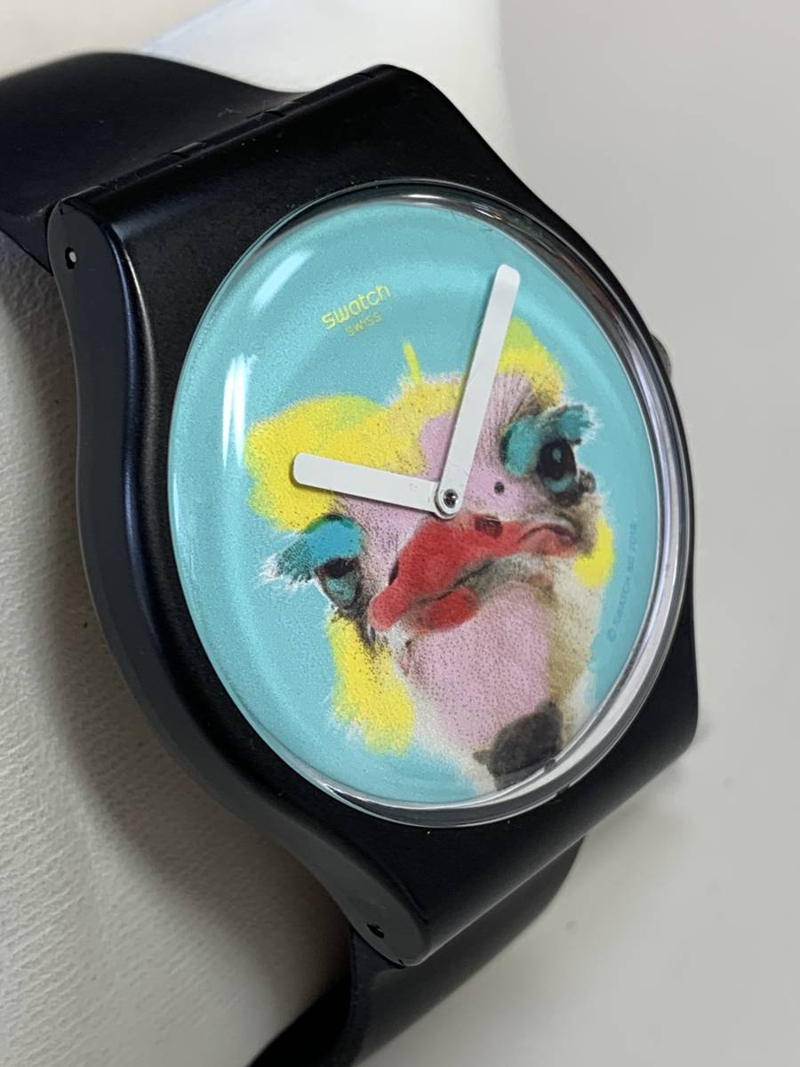 A600 稀少/レア　Swatch/スウォッチ　BLUE SWEET/ブルースイート　ALWAYS SWEETIE ダチョウ　2針　稼動品　フェイス：約直径4㎝_画像3