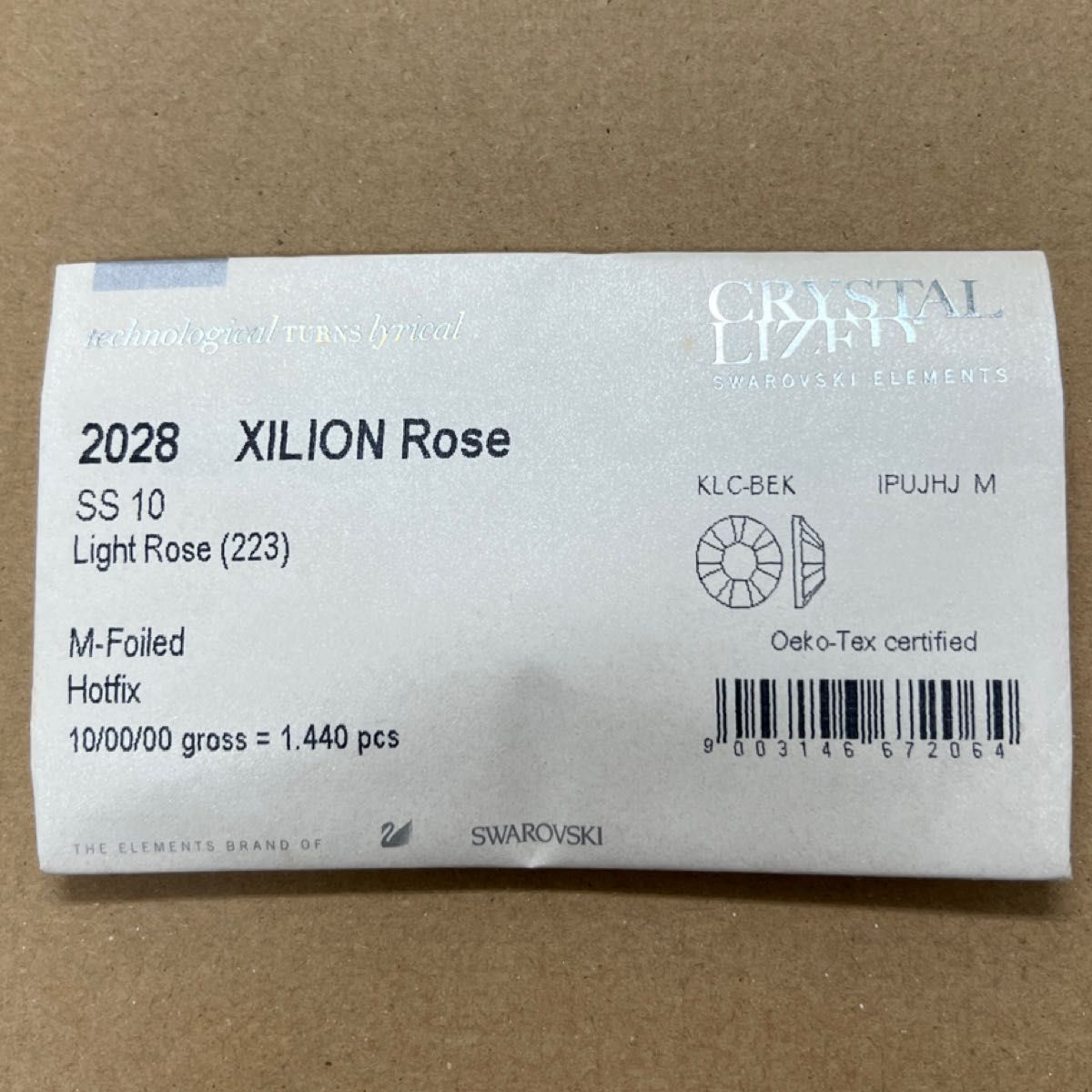 #2028 hotfix SS10 1440pcs Light Rose