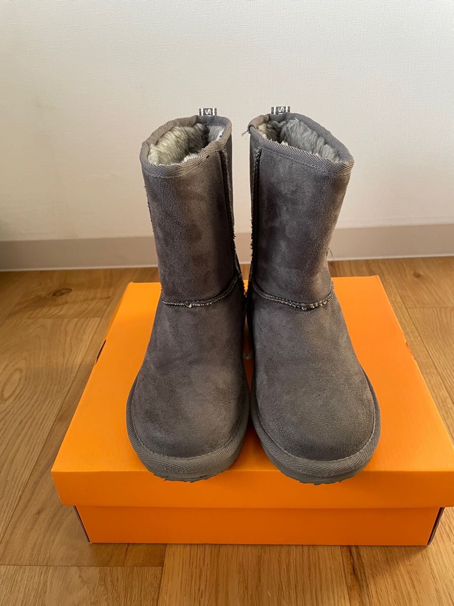 22cm gravis COZY ムートン ブーツ スノーブーツ グラビス グレー 22 ショートブーツ キッズ