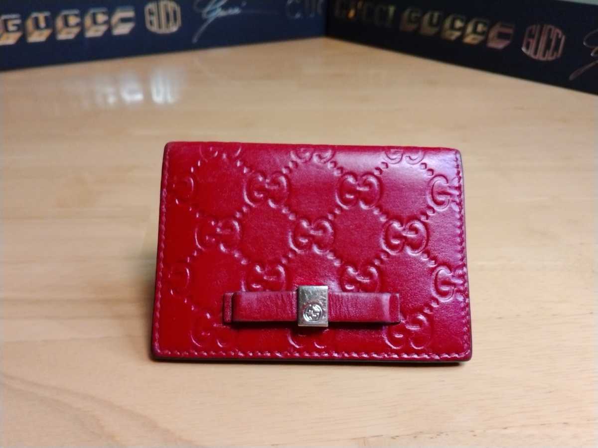 ブランドショッパー付き カードケース 中古 定期入れ GUCCI ベージュ