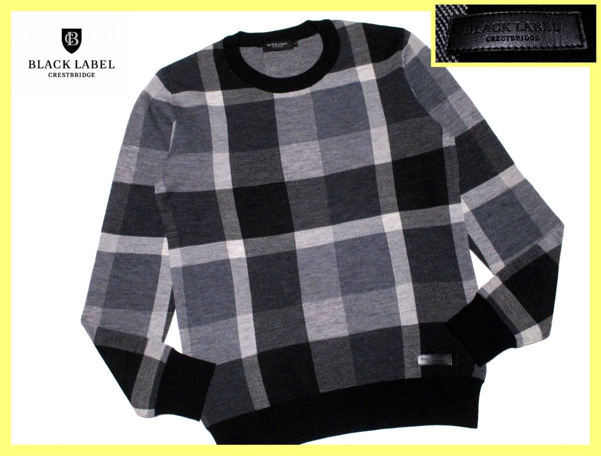 エバニュー 【人気】BLACK LABEL CRESTBRIDGE ニット チェック メンズ