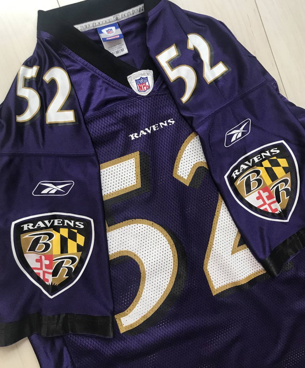 NFL RAVENS R.LEWIS ジャージ 【 M 】レイ ルイス 52 ボルチモア レイブンズ アメフト ユニフォーム reebok リーボックの画像4