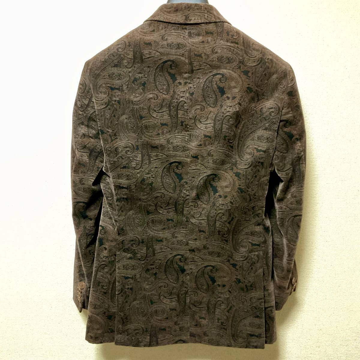 ETRO ベロアテーラードジャケット総柄ペイズリー