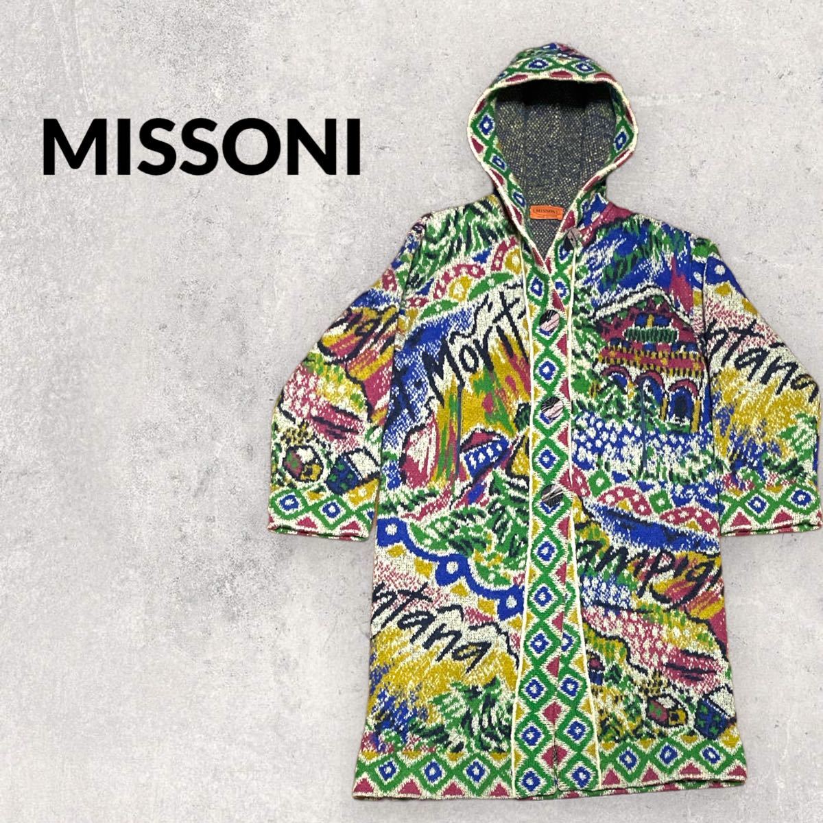 36653希少!ミッソーニ MISSONI イタリア製 50号サイズ ジャケット-