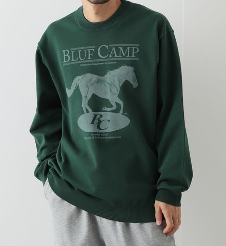 22AW 未使用 定価2.2万 BLUFCAMP ブルーフキャンプ Printed-Cotton Sweater ニット