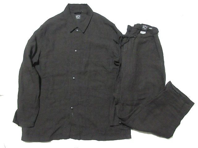 or slow × IMA:ZINEima Gin . Tsu 3linen flax coverall jacket pants setup top and bottom 