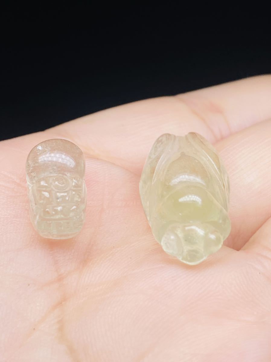 リビアングラス 彫刻 27㍉ 天然ガラス 最高品質 宝石クラス 隕石