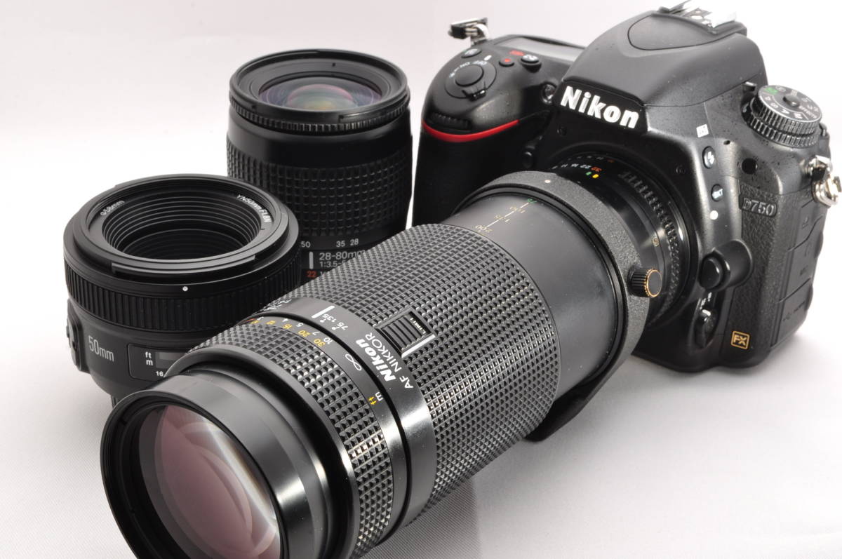 Nikon ニコン D750 単焦点＆標準＆超望遠トリプルレンズセット 美品 SD