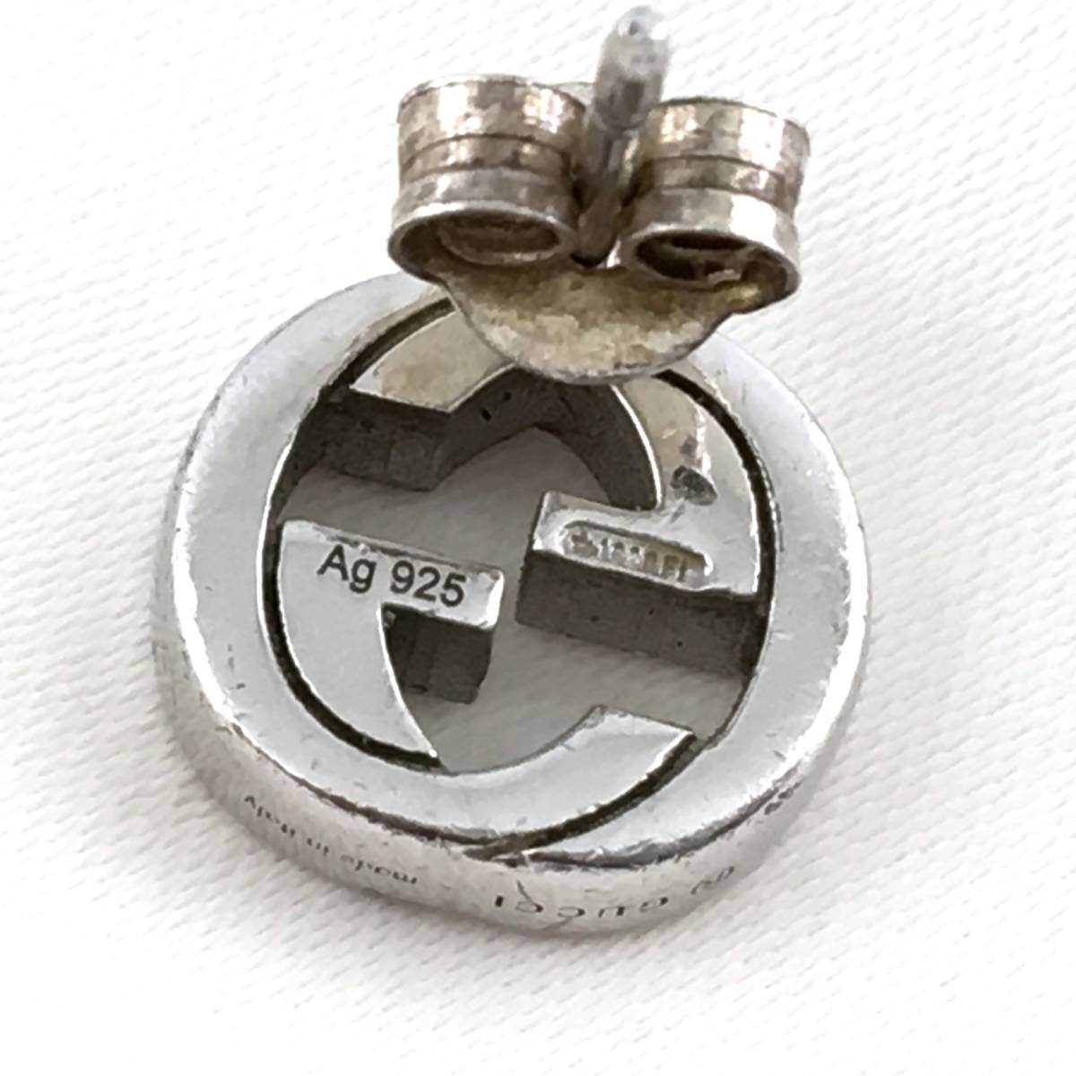 1円 GUCCI グッチ GGピアス SV925 シルバー インターロッキングG