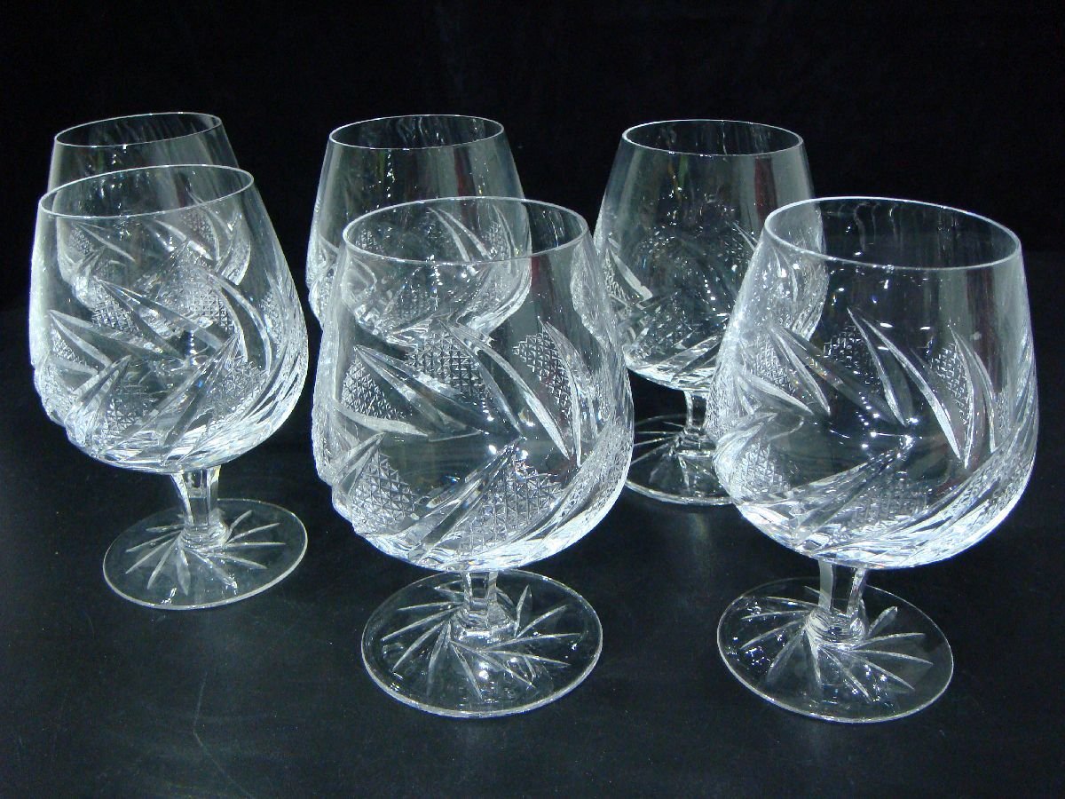 MB/L15CW-DA3 中古品 6点まとめ売り ブランデーグラス カットガラス ワイングラス クリスタルの画像1