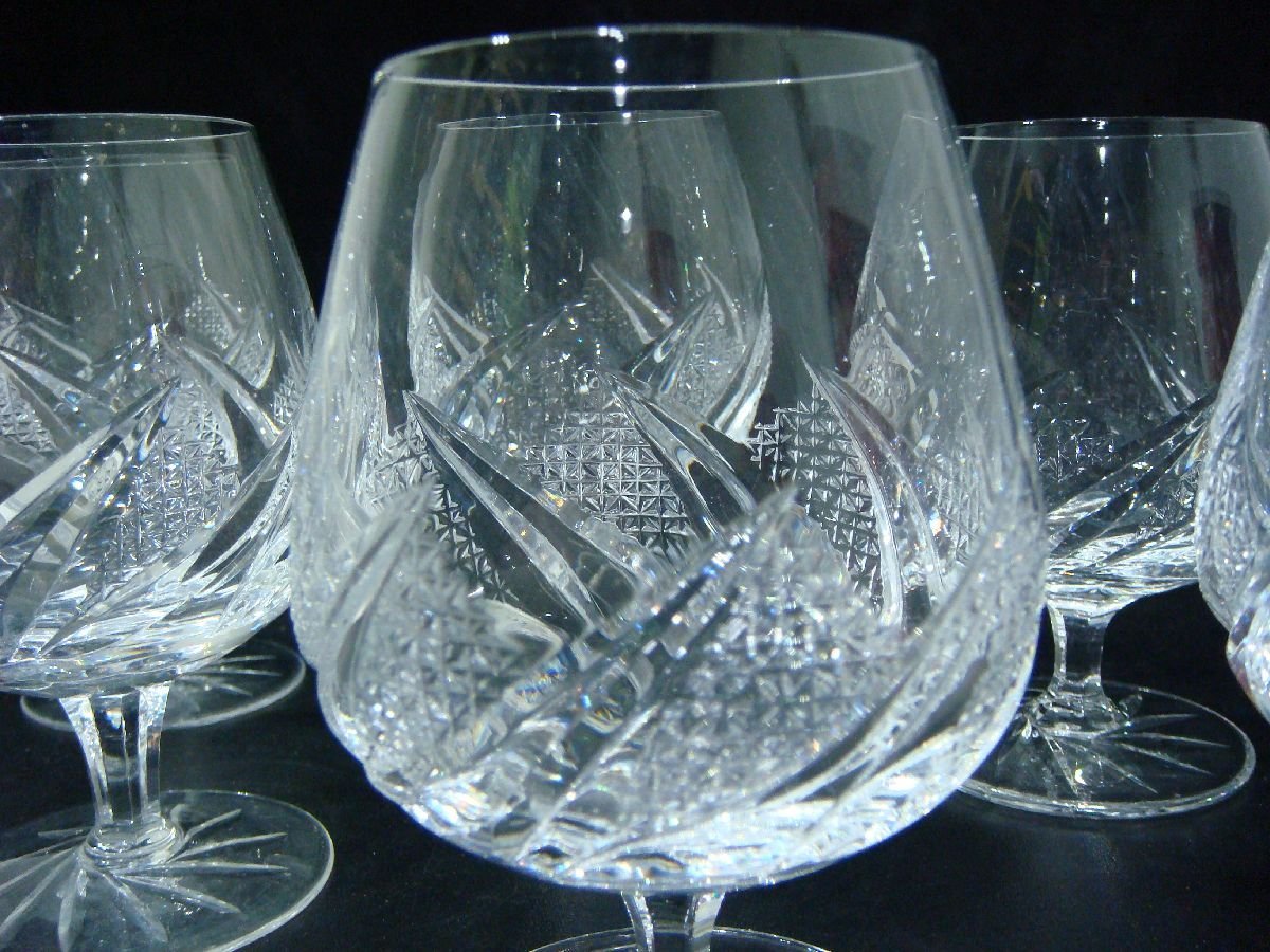 MB/L15CW-DA3 中古品 6点まとめ売り ブランデーグラス カットガラス ワイングラス クリスタルの画像2
