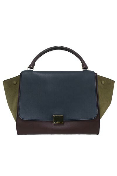 CELINE セリーヌ トラぺーズ ミディアム レザー トリコロール ボルドー