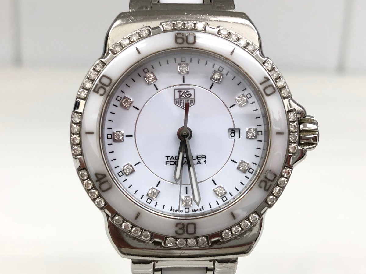送料無料 電池交換済み TAG HEUER タグホイヤー フォーミュラ1 ダイヤベゼル 12Pダイヤインデックス WAH1313 ステンレス セラミック  腕時計