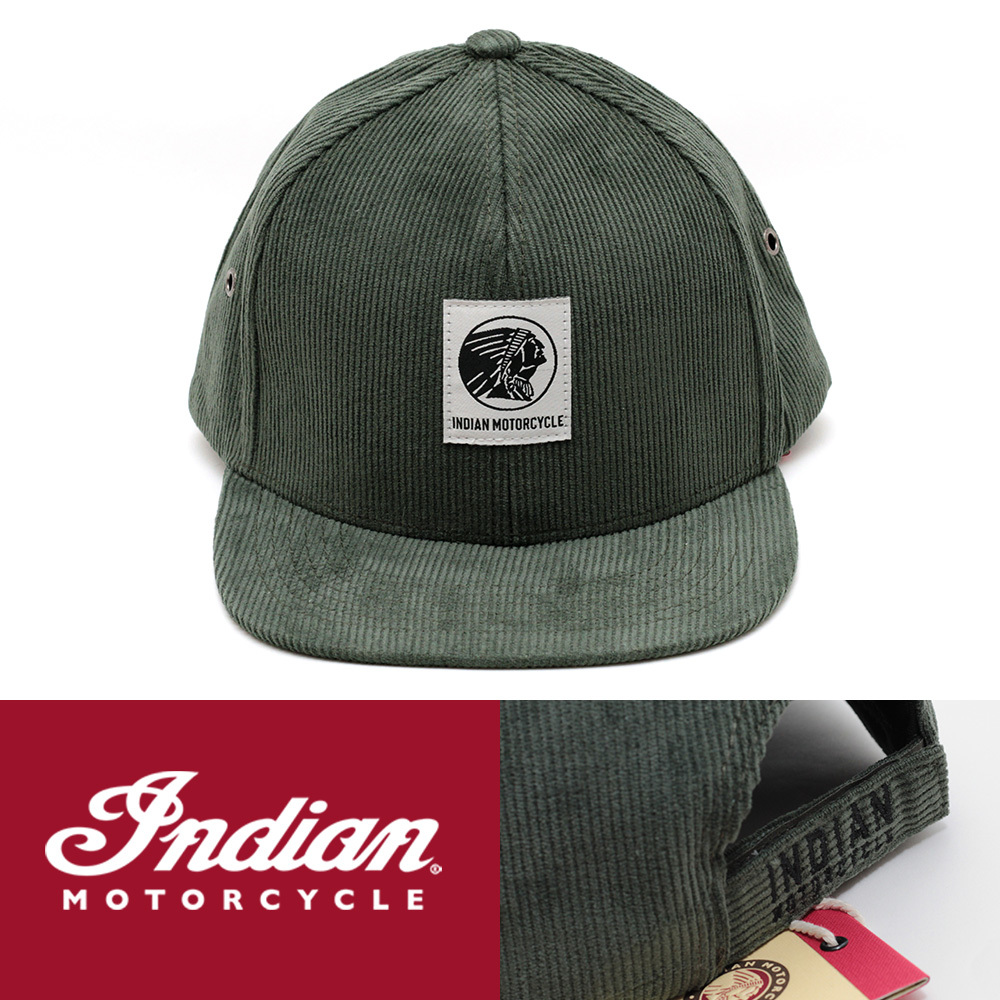 コーデュロイ キャップ 帽子 メンズ インディアン モーターサイクル Indian Motorcycle Corduroy カーキ 2860908 平ツバ USA_Indian Motorcycle Corduroy Hat