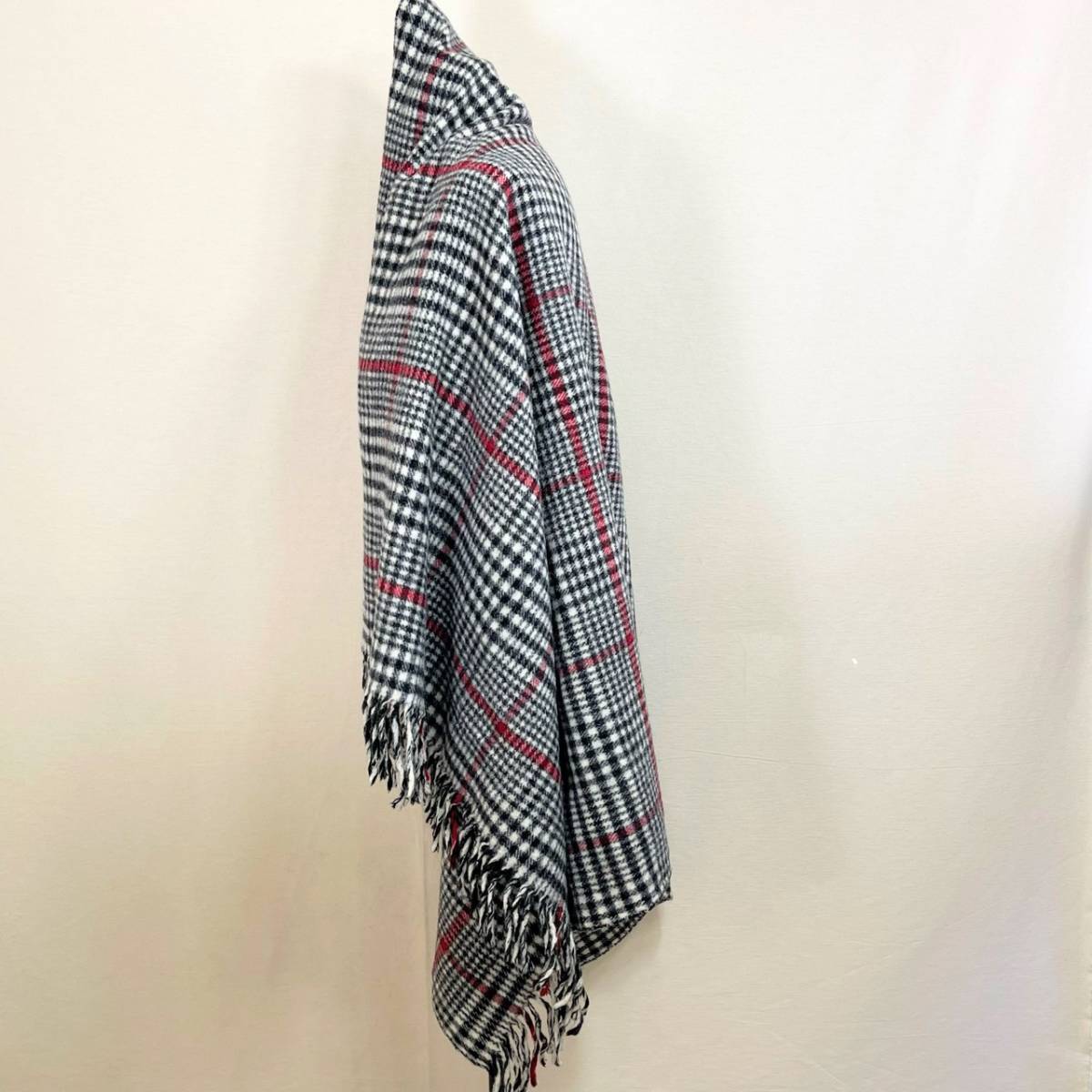 希少《 Mint Condition / Vintage 》50s 60s 美品【 Pendleton ビンテージ ペンドルトン 黒白赤 ウール ブランケット ラグ アメリカ製 】の画像6