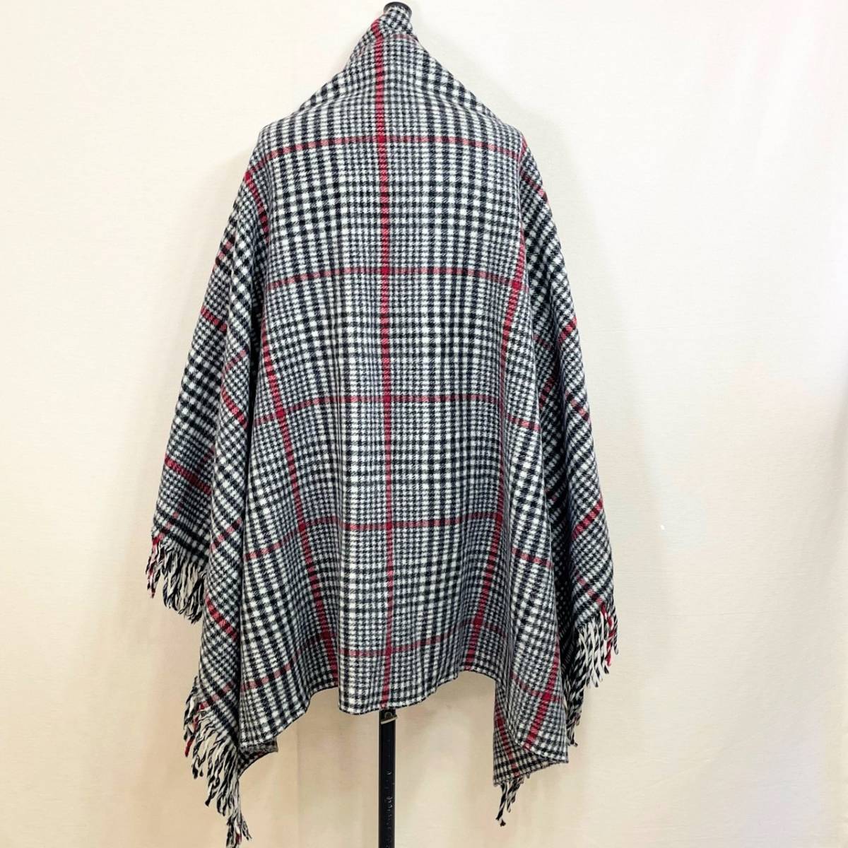 希少《 Mint Condition / Vintage 》50s 60s 美品【 Pendleton ビンテージ ペンドルトン 黒白赤 ウール ブランケット ラグ アメリカ製 】_画像7