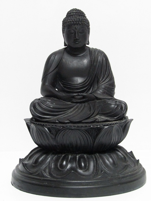 aa18-8162[SAN] 仏教美術在銘光雲阿弥陀如来坐像大仏像観音像高さ19cm 