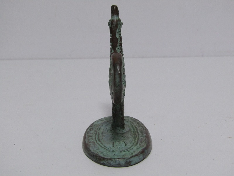 aa10-8136[SAI] 人間国宝 彫刻家 佐々木象堂 作 鋳銅 鳥 筆架 共箱 書