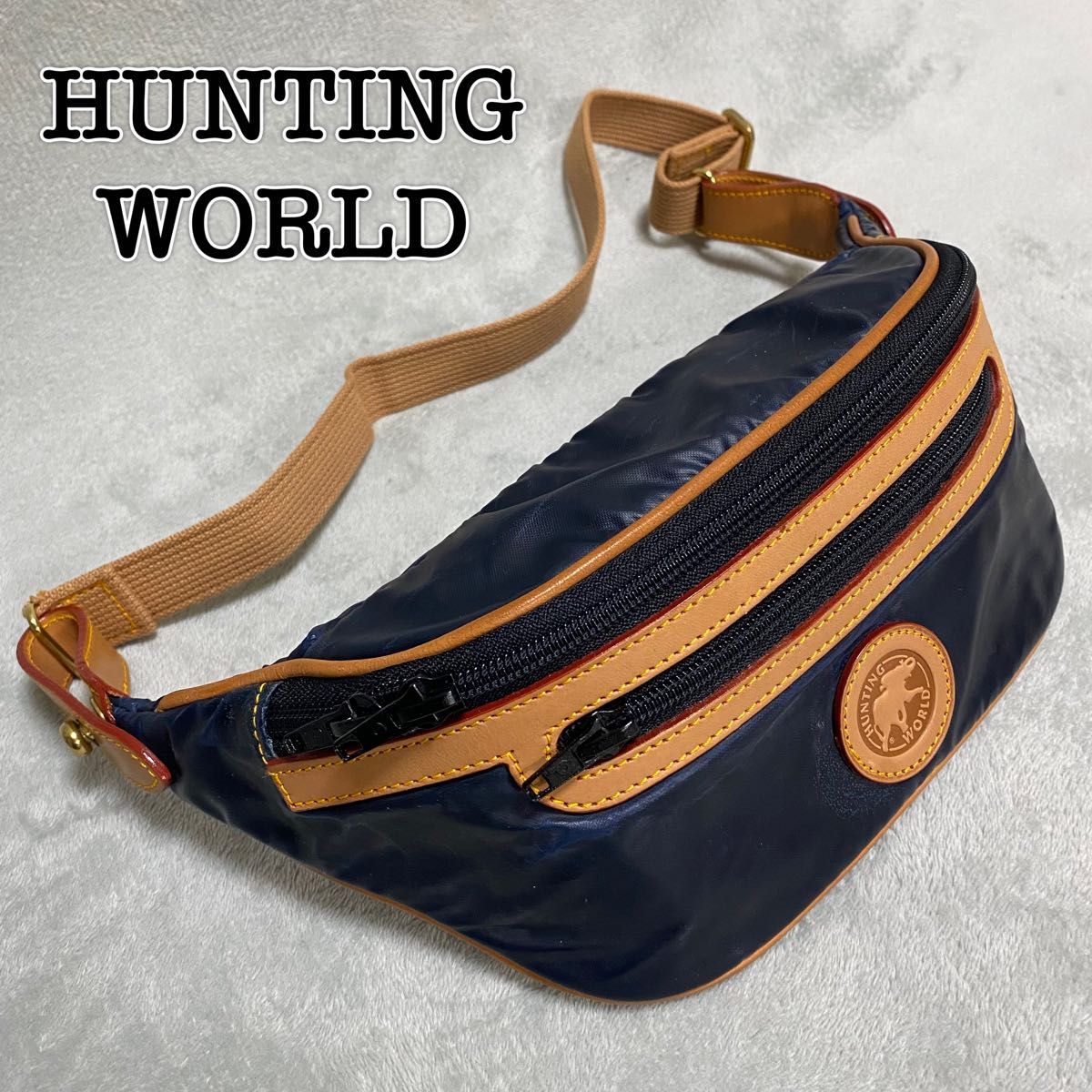 新品【HUNTING WORLD ハンティングワールド】軽量 ボディバッグ 黒-