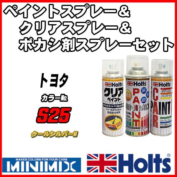 ペイントスプレー トヨタ S25 クールシルバーM Holts MINIMIX クリアスプレー ボカシ剤スプレーセット_画像1