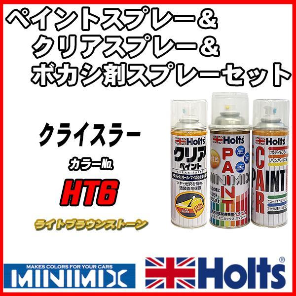 ペイントスプレー クライスラー HT6 ライトブラウンストーン Holts MINIMIX クリアスプレー ボカシ剤スプレーセット_画像1