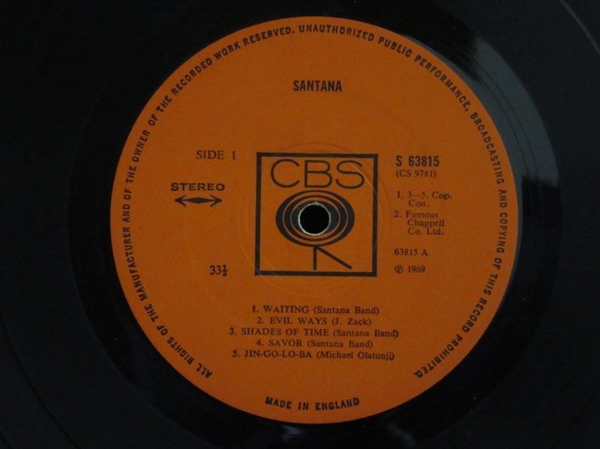 SANTANA★Same UK CBS Stereo オリジナル_画像3