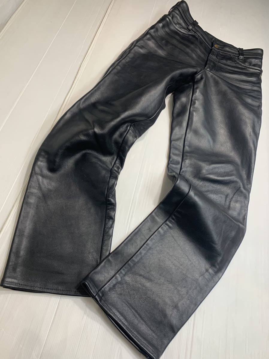 ヴィンテージ　VANSON Leathers バンソンレザーズ　バンソン　USA製　黒　肉厚　レザーパンツ 革パンツ　皮パンツ　W32 約79cm ブラック_画像5