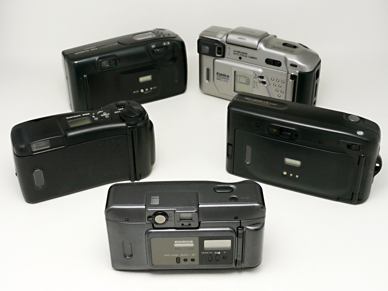 #0128【Big mini入り】80-90年代 ジャンクカメラ 5台セット 現状ジャンク品 銀塩 フィルム Konica FUJI OLYMPUS  KYOCERA