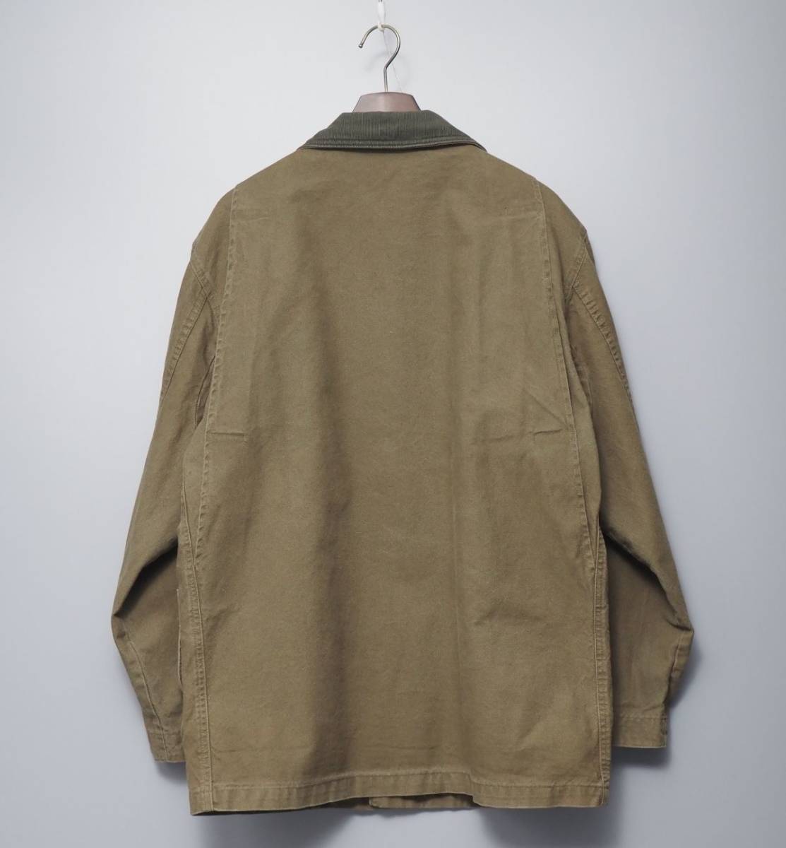 TF3676◎90's USA製 L.L.Bean L.L.ビーン R641 メンズ M-R ウールライナー ハンティングジャケット コーデュロイ衿 チェック柄 カーキ系_画像2