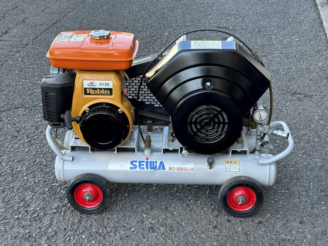 SEIWA エンジン式コンプレッサーSC-22GLLSスローダウン機能付き!-