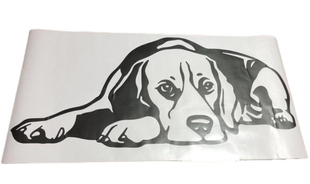 ウォールステッカー　黒　55 x 115cm　ビーグル犬　大きい　デカール_画像4