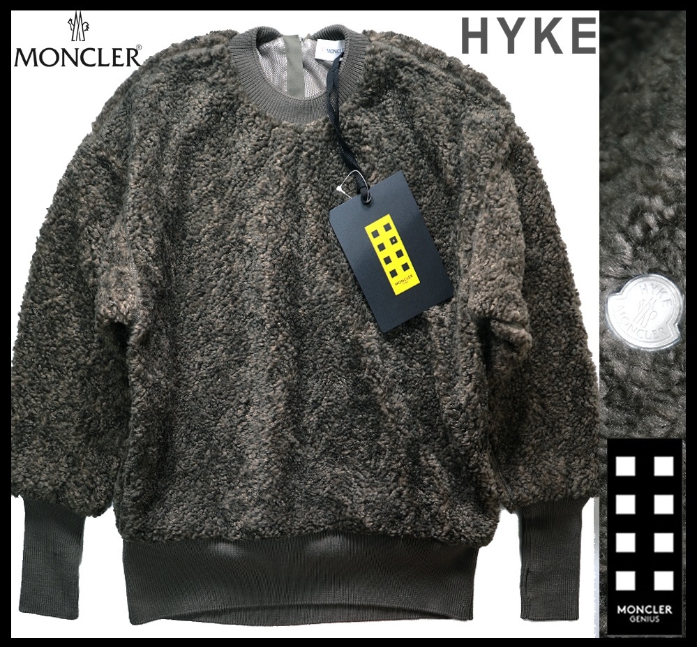 新品【 MONCLER 4 HYKE 】モンクレール ジーニアス ハイク 21-22AW TEDDY FLEECE/アウターとしても◎/プルオーバーニットボアフリース XS_画像1