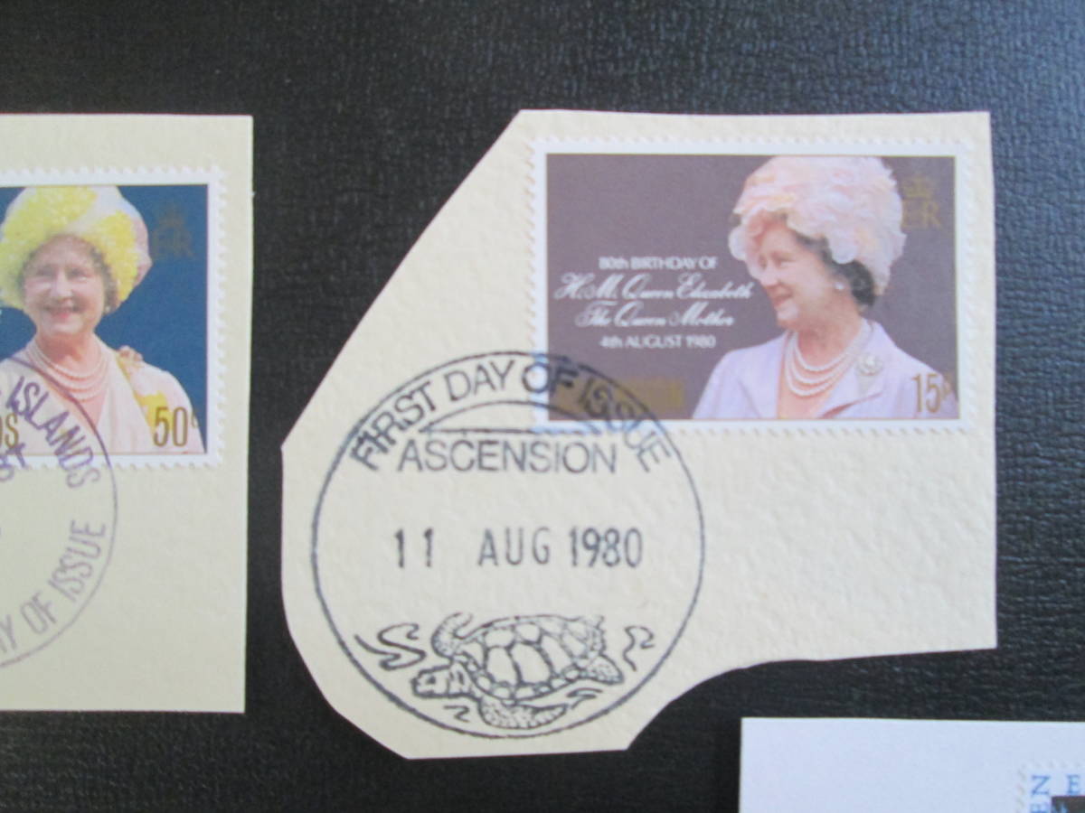 イギリス 英国海外領土 記念切手 ’80 エリザベス女王 生誕80年セット、 初日印付き英国、英国海外領土切手 全10種 初日押印紙付の画像6