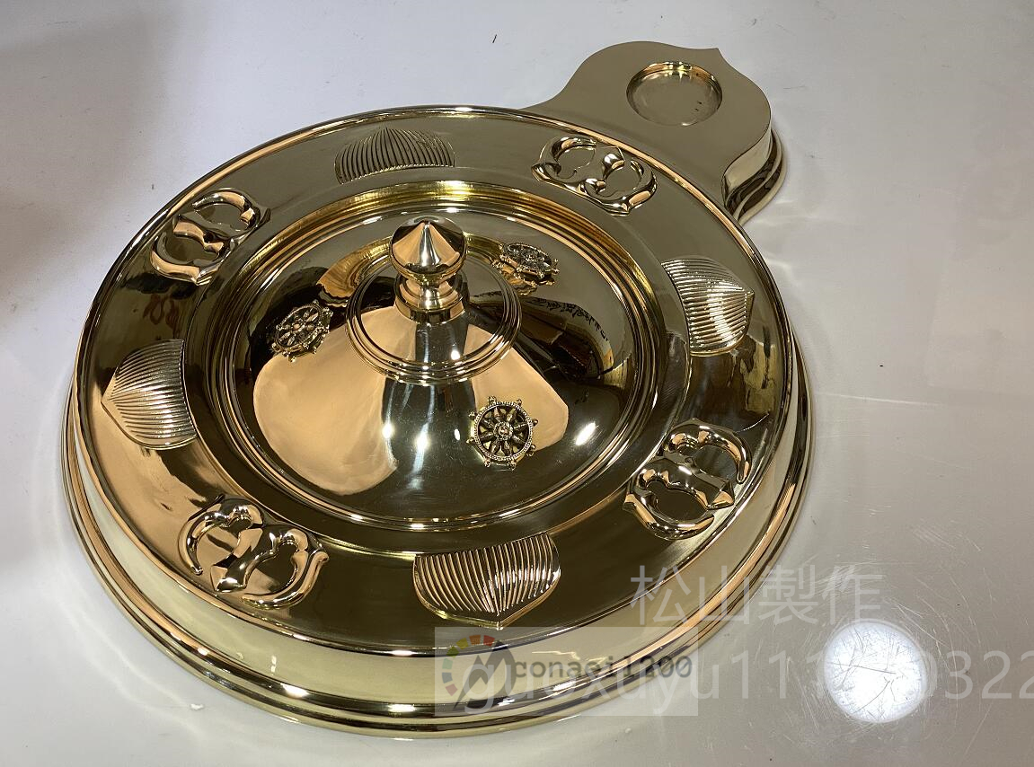 100%安い 「密教法具 寺院用仏具」護摩釜 炉 直径約41cm 蓋付 真鍮製 仏具一般 100%安い 「密教法具 寺院用仏具」護摩釜 炉 直径約41cm 蓋付 真鍮製 仏具一般