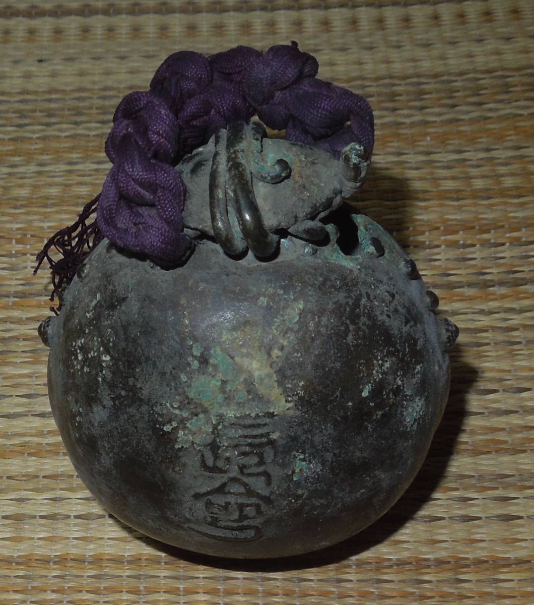仏教美術 神鈴 亀 時代品(鎌倉時代?) 延命寶 古銅 約285g debugstore.lk