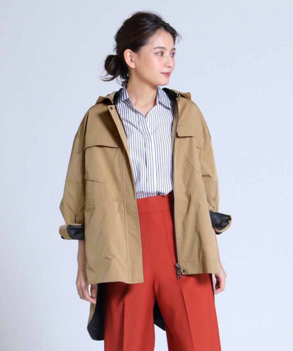新品 SCOTCLUB ロゴアクセントオーバーブルゾン ブラック テントコート-