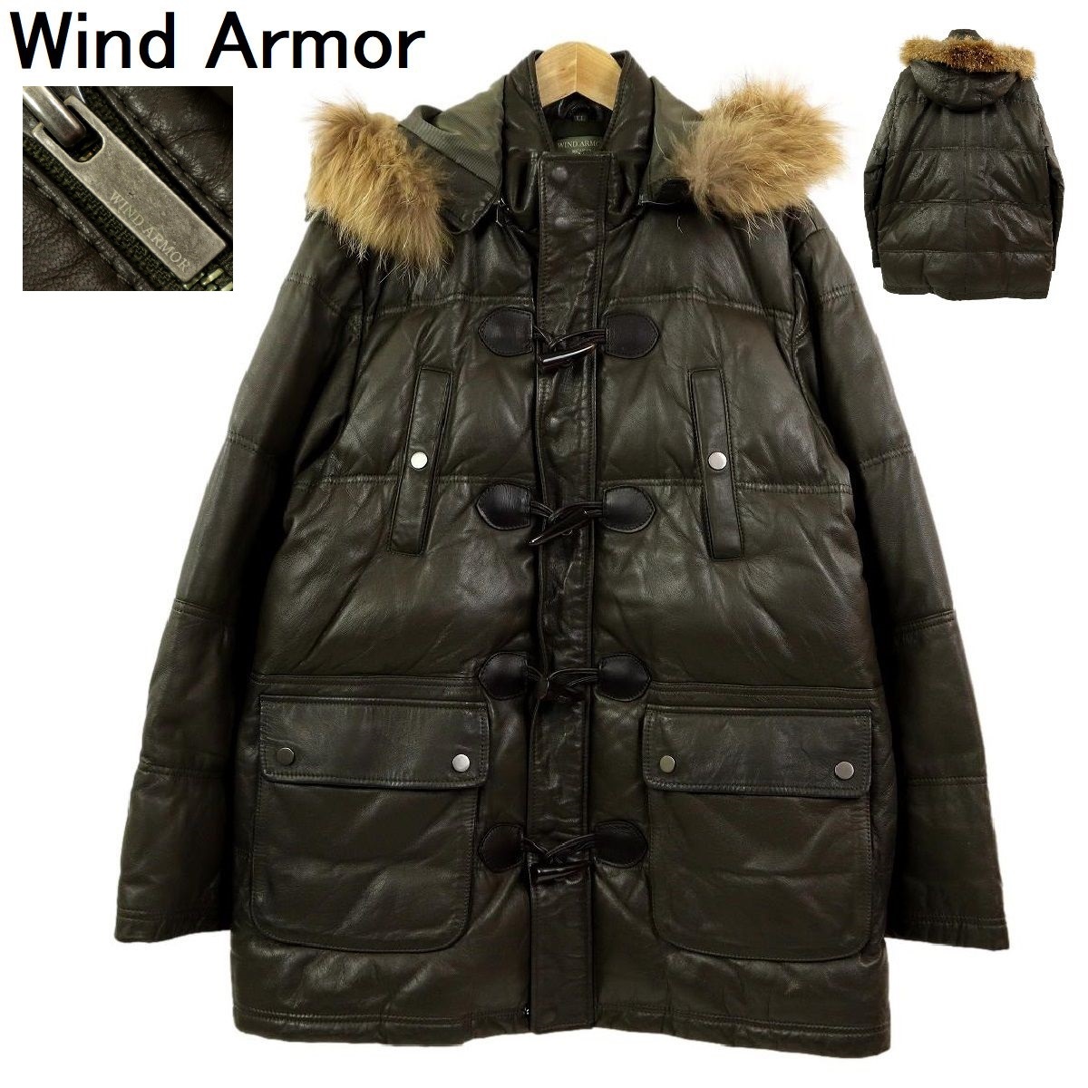 [B1996][ ultimate beautiful goods ][ big size LL]WIND ARMOR window armor - down jacket leather jacket N-3B flight jacket sheep leather 