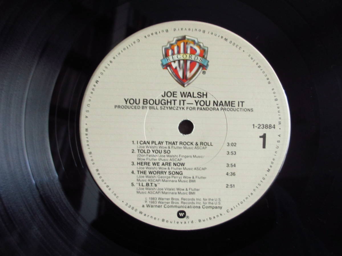 オリジナル / Joe Walsh / ジョーウォルシュ / You Bought It - You Name It / Warner Bros. Records / 1-23884 / US盤_画像3