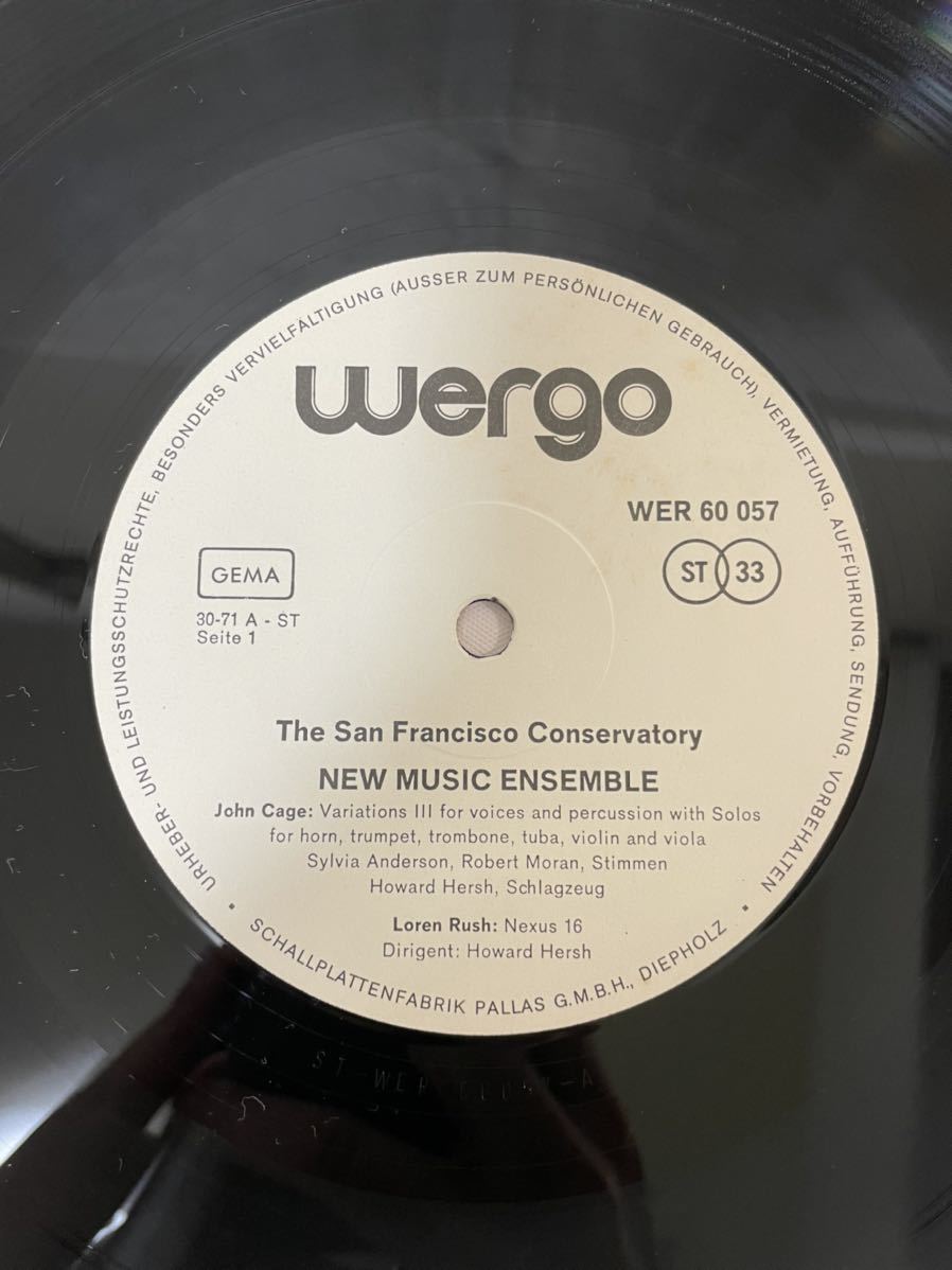 ●C449●LP レコード SAN FRANCISCO CONSERVATORY NEW MUSIC ENSEMBLE /CAGE - RUSH - LOGOTHETIS - MORAN/WERGO WER 60057 Z3012221 独盤_画像5