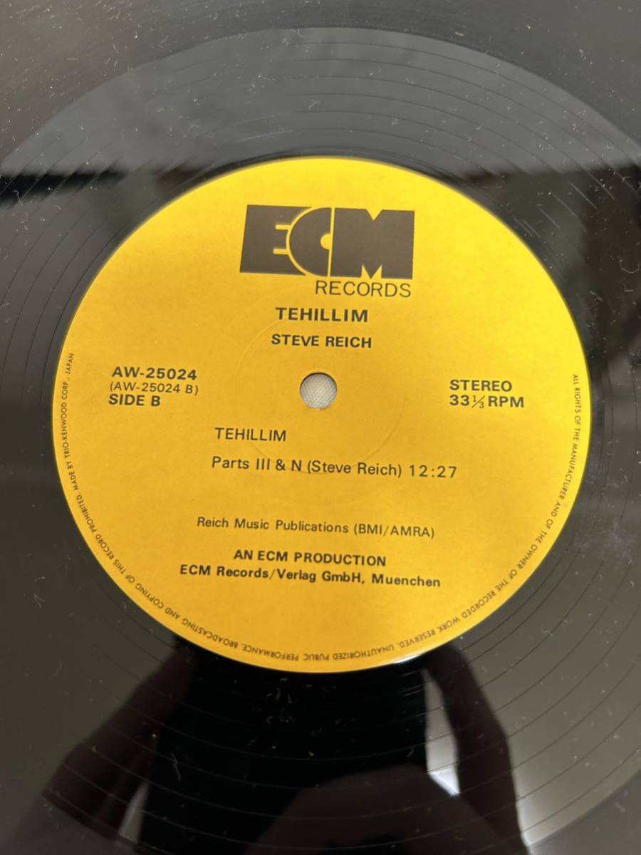 *C496*LP запись Steve Reich/Tehillim ECM1215 GERMAN ORIGINAL Steve *laihima Индия * игра s