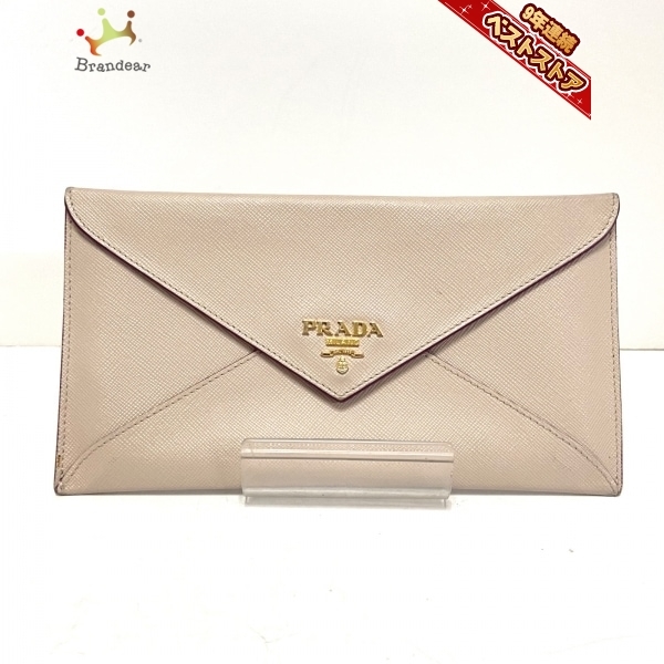 鑑定済み✨プラダ 三つ折り財布 ゴールド金具 ヴィッテロムーブ ピンク