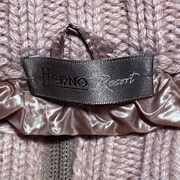 ヘルノ HERNO ブルゾン サイズ40 M - ピンク レディース 長袖/ニット/フェザー/冬 ジャケット