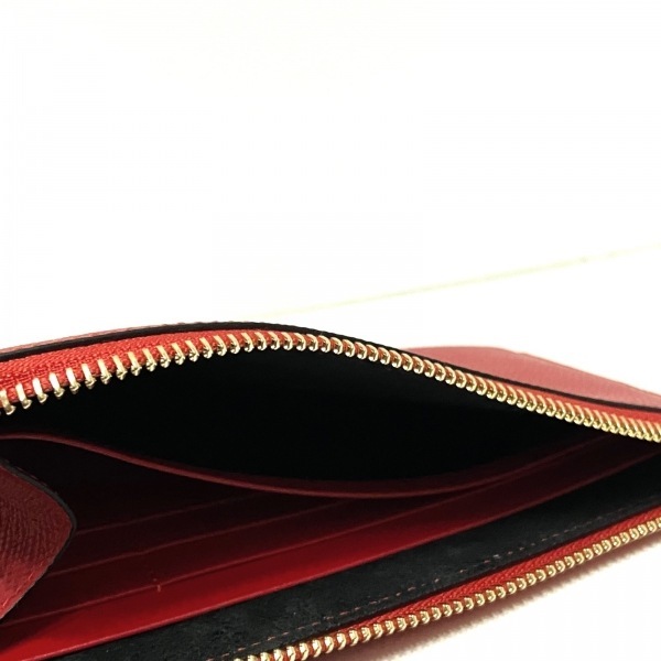 スマイソン SMYTHSON 札入れ - レザー レッド L字ファスナー 美品 財布