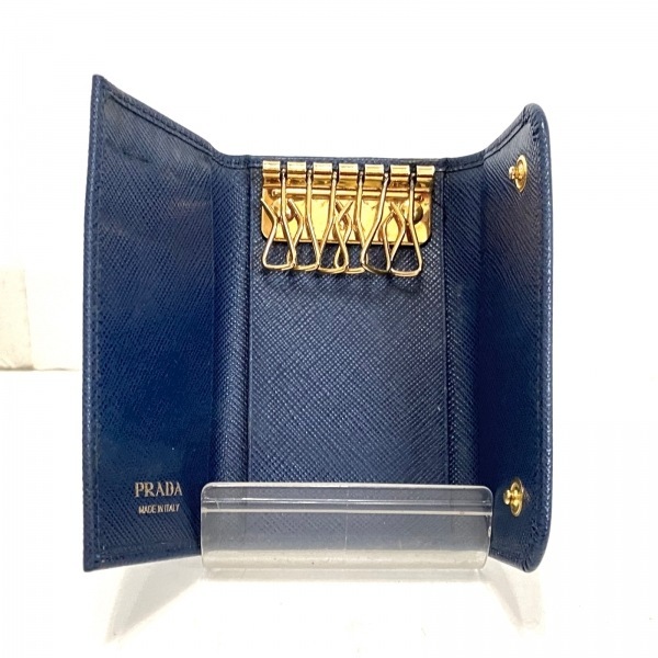 プラダ PRADA キーケース - レザー ダークネイビー 6連フック 財布 