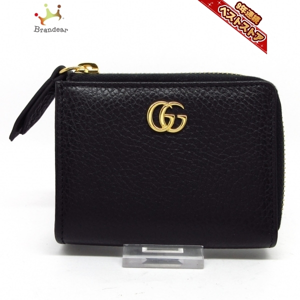 グッチ GUCCI コインケース 644406 GGマーモント レザー 黒 L字