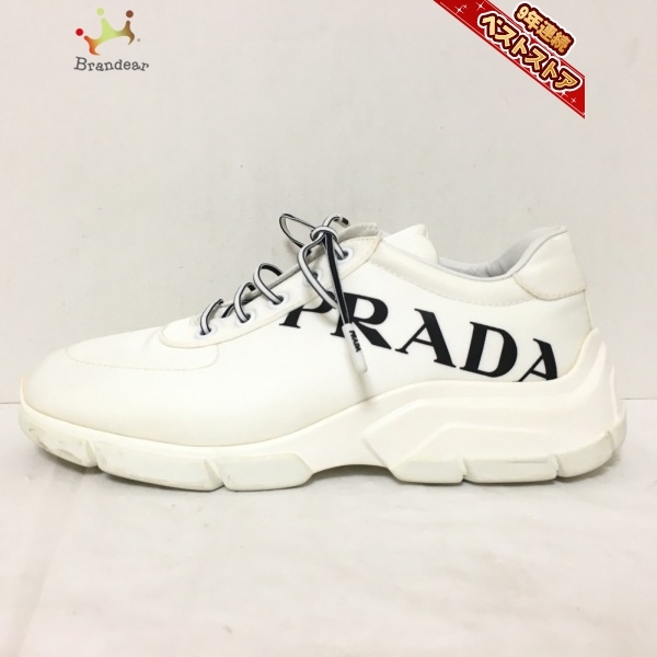 いによる プラダ PRADA スニーカー 37 1/2 - ナイロン×ラバー 白