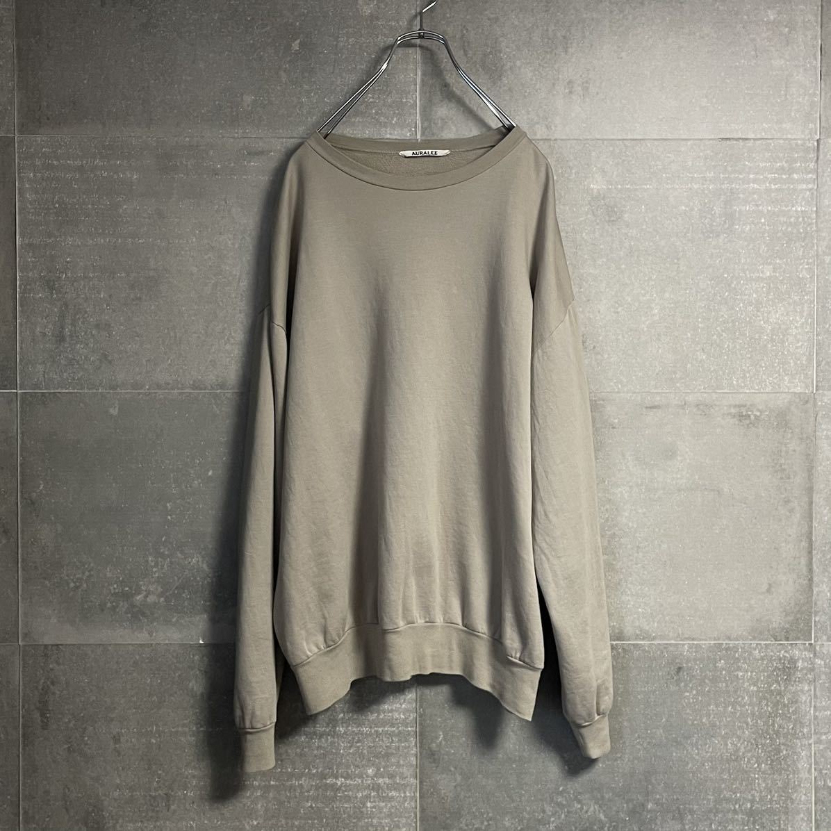 AURALEE オーラリー 20aw ELASTIC HIGH GAUGE SWEAT P/O ハイゲージスウェットプルオーバー 4  A20AP02NU 定価17,600円 KHAKI GRAY