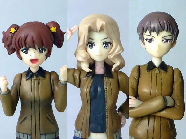  free shipping 1/16 Girls&Panzer resin figure kit 3 body set Sanders university attached high school team ga Lupin 