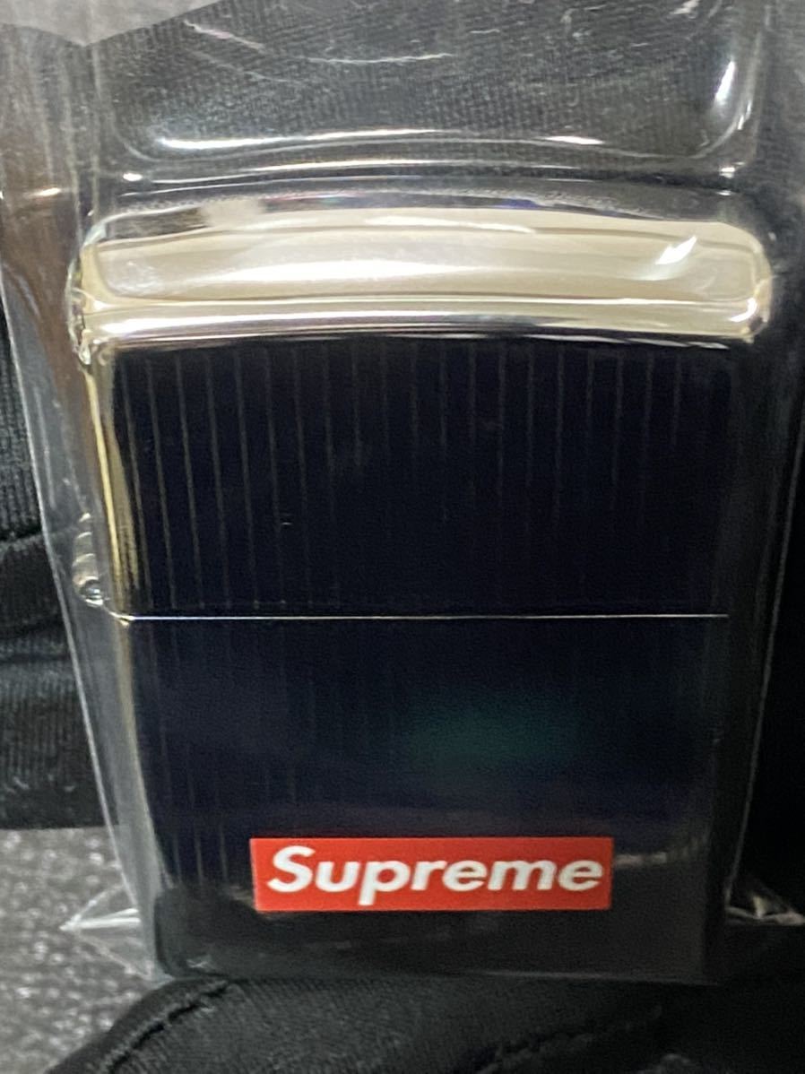 zippo シュプリーム ストライプ 両面加工 モデル 2015年製 シルバー